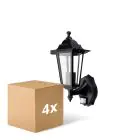 Multipack 4x D'Lite Wall Light Helora Black | IP44 - Suitable for 1x E27 - Motion Sensor